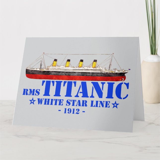 Cartão De Agradecimento Ilustração Titânica RMS - Linha White Star 1912 (Frente)