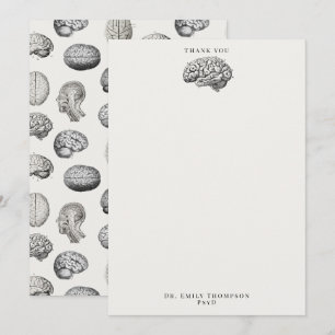 Cartão De Agradecimento Ilustrações de Biologia da Anatomia do Cérebro Psi