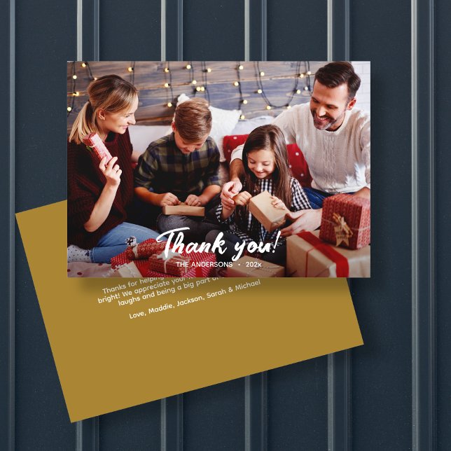 Cartão De Agradecimento Imagem de Férias Douradas Modernas Elegantes (Criador carregado)