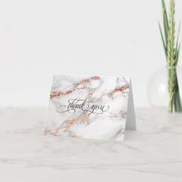 Cartão De Agradecimento Imagem de Negrito de Casamento de Cobre e Marble