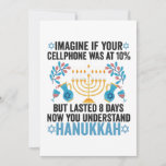 Cartão De Agradecimento Imagine If Your Cell Phone Was At 10% But Lasted 8<br><div class="desc">chanukah, menorah, hanukkah, dreidel, jewish, gift, holiday, religion, christmas, </div>
