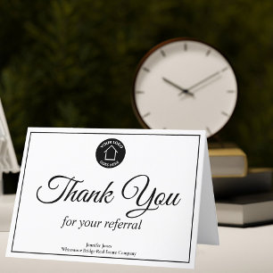 Cartão De Agradecimento Imobilizador Personalizado de Logotipo da Empresa 