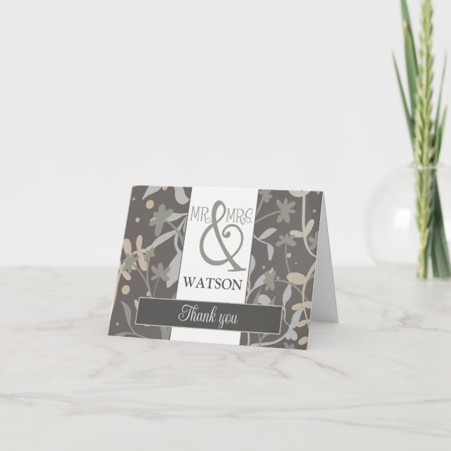 Cartão De Agradecimento Imperação Floral Inspirividade Moderna Elegante Bo (Frente)