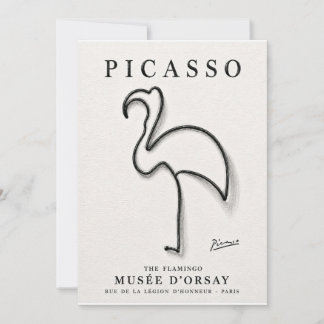 Cartão De Agradecimento Impressão de Flamingo de Picasso | Arte Minimalist