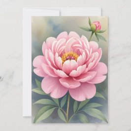 Cartão De Agradecimento Impressão de Peony Pintura Imprimível