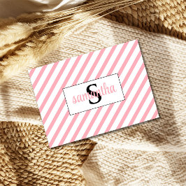 Cartão De Agradecimento Impressão do Nursery do Nome do Monograma Inicial