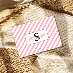 Cartão De Agradecimento Impressão do Nursery do Nome do Monograma Inicial