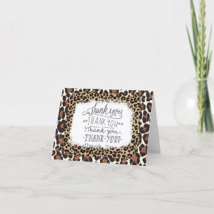 Cartão De Agradecimento Impressão Leopardo