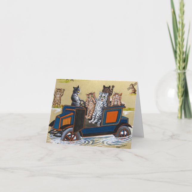 Cartão De Agradecimento In Deep Water by Louis Wain (Frente)