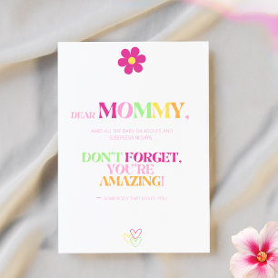Cartão De Agradecimento Incentivo a Novas Coloração Floral Única de Moms