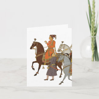Cartão De Agradecimento Indian Maharaja on Horseback, Thank You Note/Card