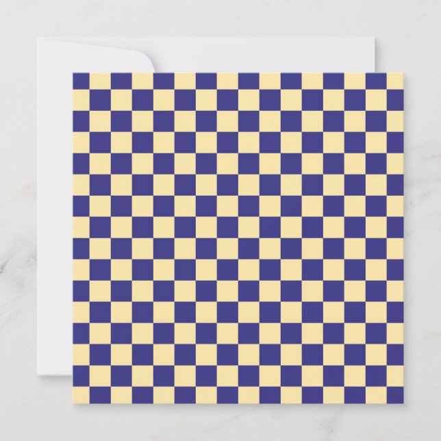 Cartão De Agradecimento Indigo and butter checkerboard pattern (Frente)