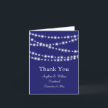 Cartão De Agradecimento Indigo Twinkle Lights Thank You Card<br><div class="desc">Multiple strands of twinkle lights make this wedding collection  shine.  The invitations are shown on the basic paper; however,  I recommend the shimmer of the metallic ice paper.</div>