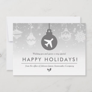 Cartão De Agradecimento Indústria da Aviação Felizes Festas Minimal