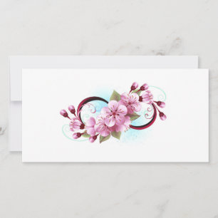 Cartão De Agradecimento Infinidade com Flores de Flor Sakura