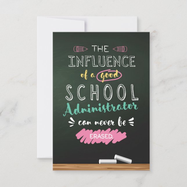 Cartão De Agradecimento Influência de um bom administrador escolar (Frente)