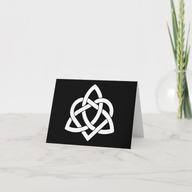 Cartão De Agradecimento Iniciais Celtic Knot - Obrigado - Preto e Branco (Frente)