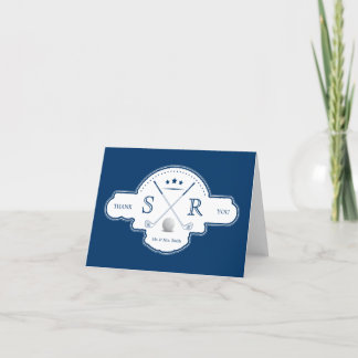 Cartão De Agradecimento Iniciais do Monograma do Clube Golf Obrigado Cartõ