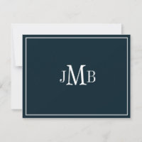 Iniciais Monogramas em marinho e branco achatados
