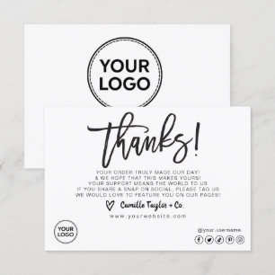 Cartão De Agradecimento Inserção do produto do pacote/Cartões de agrade