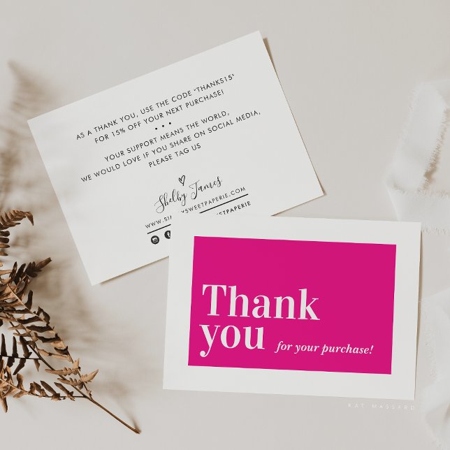 Cartão De Agradecimento INSERIR PEDIDO ELEGANTE obrigado de negócios que v (Criador carregado)