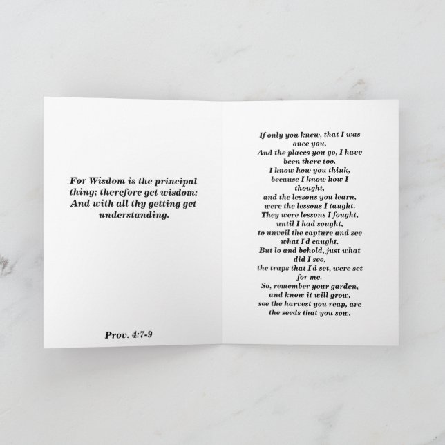 Cartão De Agradecimento Inspiração, encorajamento, fé, esperança (Interior)