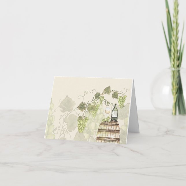 Cartão De Agradecimento Inspirado no Vinho e na Vinha (Frente)