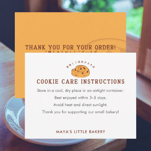 Cartão De Agradecimento Instruções de Cuidados com Cookies de Logo de Rolo