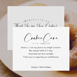 Cartão De Agradecimento Instruções de Cuidados com Cookies de Roteiro Mode