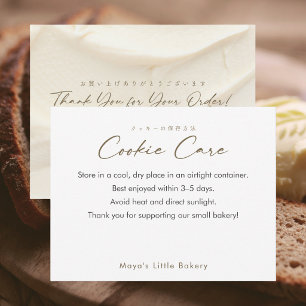 Cartão De Agradecimento Instruções de Cuidados com Cookies Ivory Cream Scr