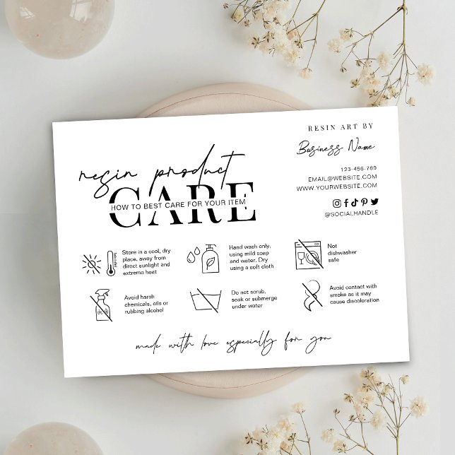 Cartão De Agradecimento Instruções de tratamento de resina epoxi com logot (Criador carregado)