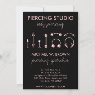 Cartão De Agradecimento Instruções para Dicas de Cuidados de Percing Aur