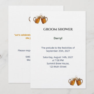Cartão De Agradecimento Invitation Groom Shower - Thème Bière Artisanale
