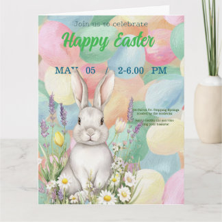 Cartão De Agradecimento invitation to Easter with Peter Rabbit