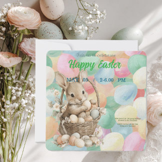 Cartão De Agradecimento invitation to Easter with Peter Rabbit