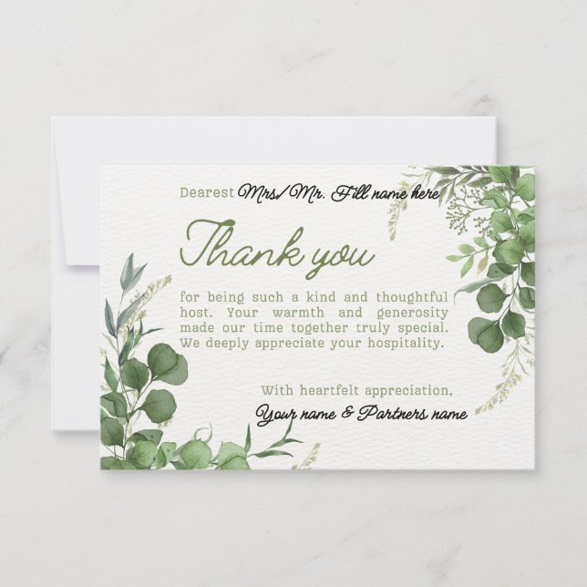 Cartão De Agradecimento Ir Verde (Frente)