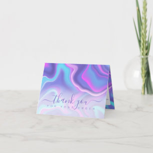 Cartão De Agradecimento Iridescente Holographic Obrigado pela sua encomend