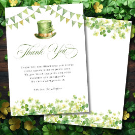 Cartão De Agradecimento Irish St Patrick's Baby Shower Green Shamrock