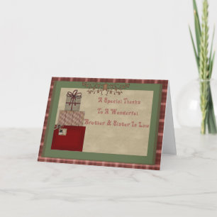 Cartão De Agradecimento Irmão E Irmã Em Direito Presente De Natal Obrigado