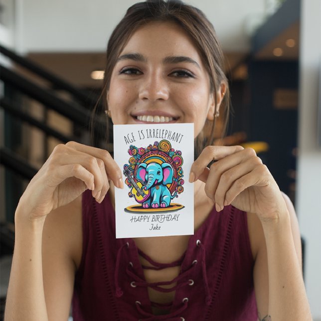 Cartão De Agradecimento Irrelephant Age: Feliz Aniversário Jake (Criador carregado)