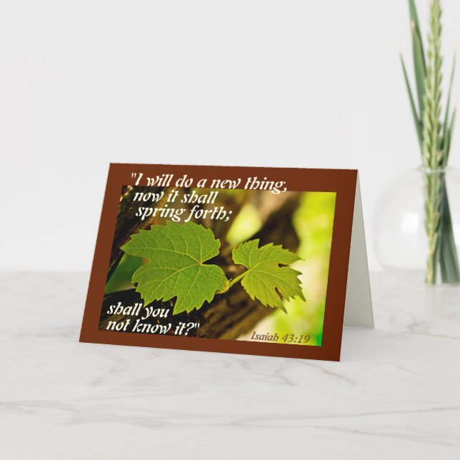 Cartão De Agradecimento Isaiah 43:19 Bíblia Verse, eu farei uma coisa nova (Frente)