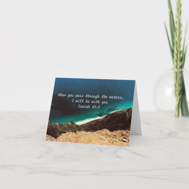 Cartão De Agradecimento Isaiah 43:2 Folded Greeting Card Blank (Frente)