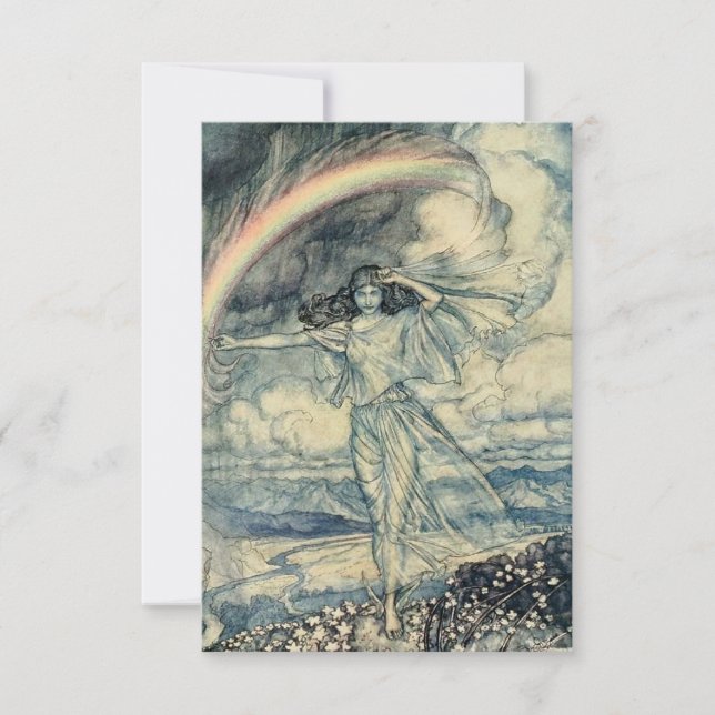 Cartão De Agradecimento "Isis Rainbow Goddese" por Arthur Rackham (Frente)