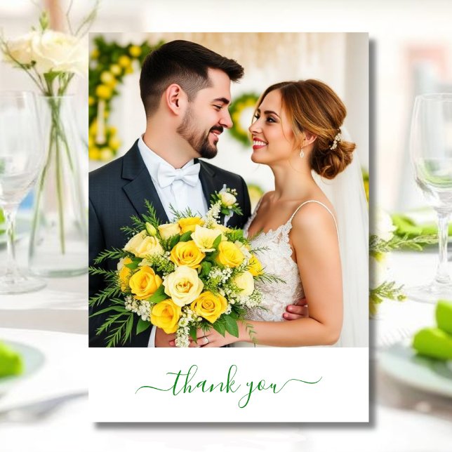 Cartão De Agradecimento Island Citrus Green & Yellow Wedding Thank you (Island Citrus Green & Yellow Wedding Thank you )