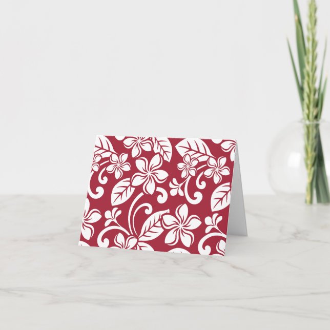 Cartão De Agradecimento ISLAND PLUMERIA (CARDINAL RED) Thank You Card (Frente)