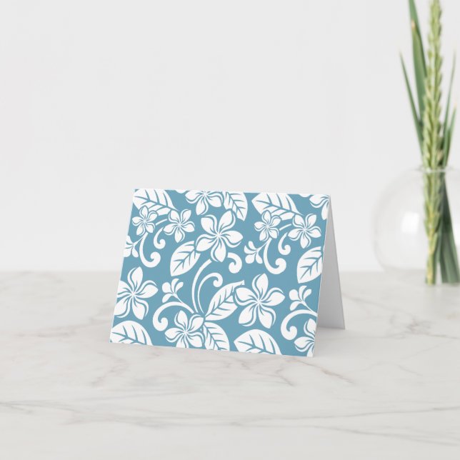 Cartão De Agradecimento ISLAND PLUMERIA (SLATE BLUE) Thank You Card (Frente)