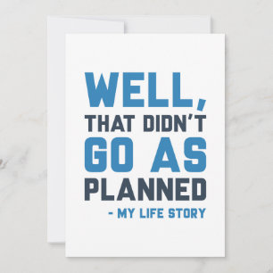 Cartão De Agradecimento Isso não foi como planejado