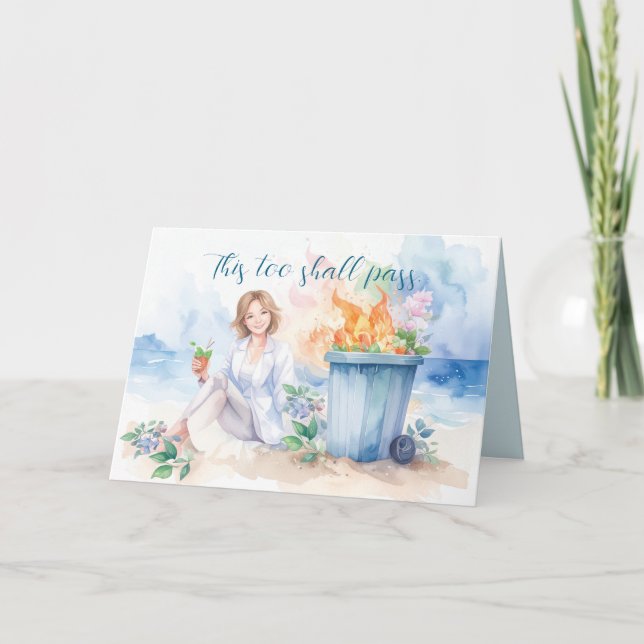 Cartão De Agradecimento Isso também vai passar. Disparo de lixo (Frente)