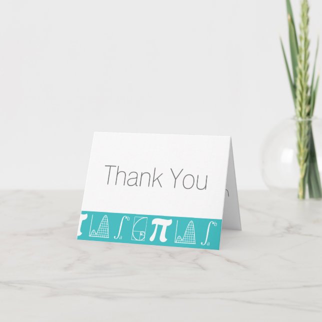 Cartão De Agradecimento It Adds Up in Turquoise Thank You Card (Frente)