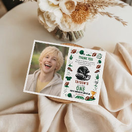 Cartão De Agradecimento It’s Game Time football 1st Birthday